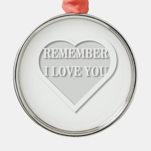 Remember I Love You Metal Tree Decoration (Front)
