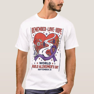 Remember Love Hope Road Heart Purple Ribbon T-Shirt