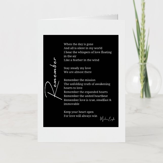 Remember Love poem  Foil Greeting Card (Front)