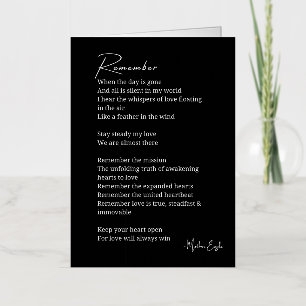 Remember Love poem Foil Greeting Card