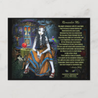 Remember Me Gypsy Fortune Teller Poem Postcard