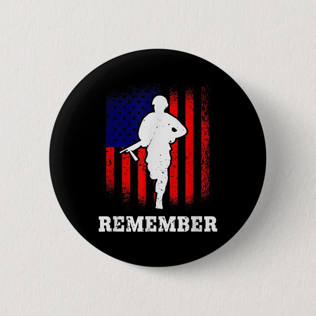 Remember Memorial Day  6 Cm Round Badge (Front)