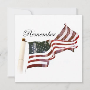 Remember  Memorial Day - Crosses Within Old Glory Invitation