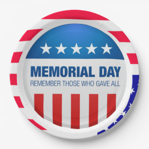 Remember Memorial Day Party Plates