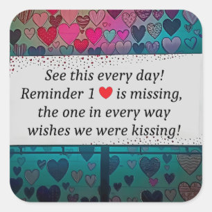 Remember Missing Heart Square Sticker