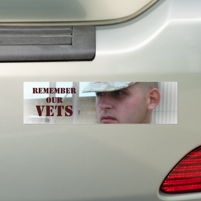 Remember Our Vets Bumper Sticker (On Car)