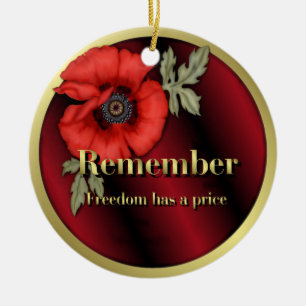 Remember Poppy Ceramic Tree Decoration