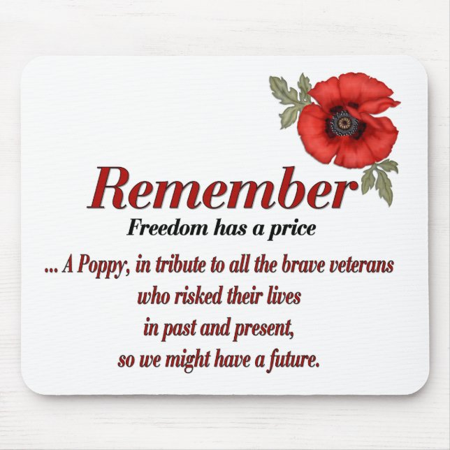Remember Poppy Mouse Pad (Front)