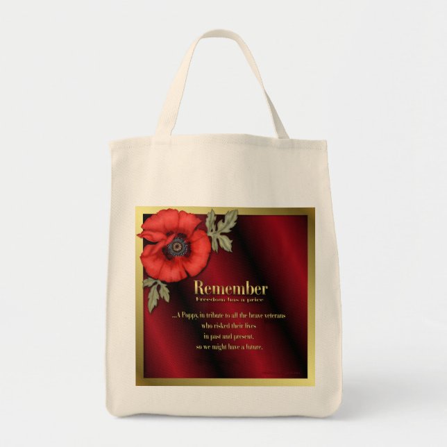 Remember Poppy Tote Bag (Front)
