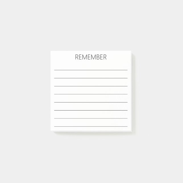 REMEMBER Reminder  Post-it Notes (Front)