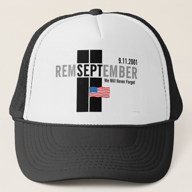 Remember September 11 Flag Hat (Front)