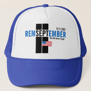 Remember September 11 Flag Hat Blue