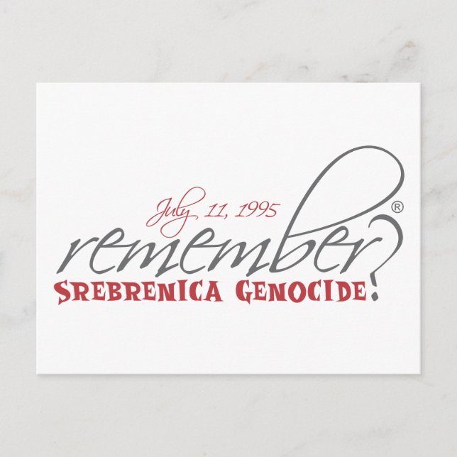 remember srebrenica genocide postcard (Front)