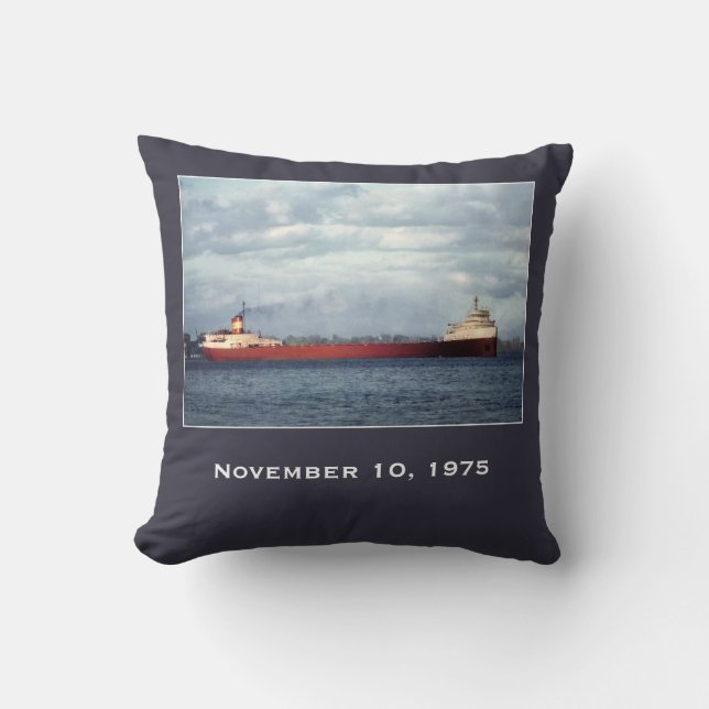 Remember the Edmund Fitzgerald Cushion (Front)