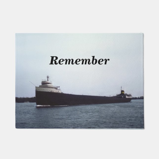 Remember The Edmund Fitzgerald Great Lakes Doormat (Front)