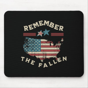Remember The Fallen American Flag Memorial Day 4th Mouse Pad