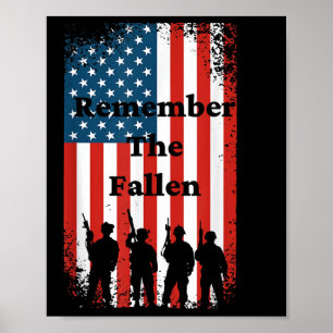 Remember The Fallen Memorial Day American Flag Sol Poster