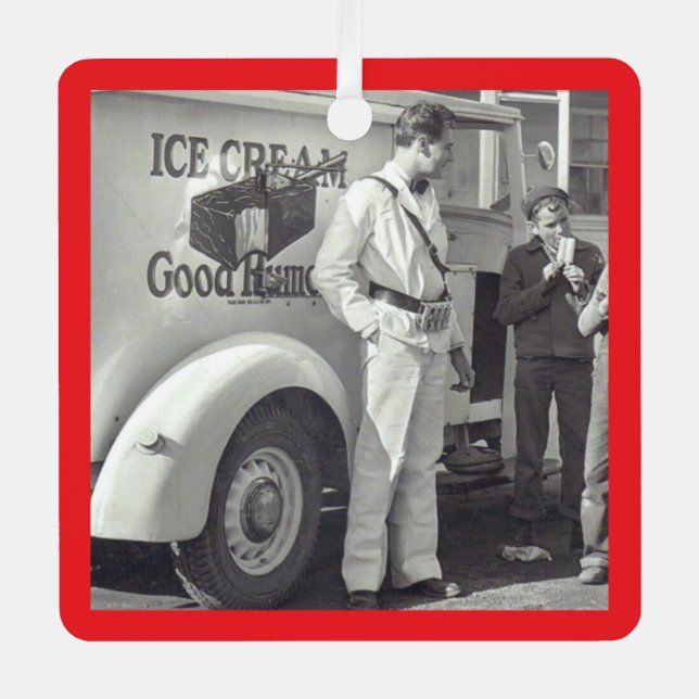 Remember the Ice Cream Man  Metal Tree Decoration (Front)