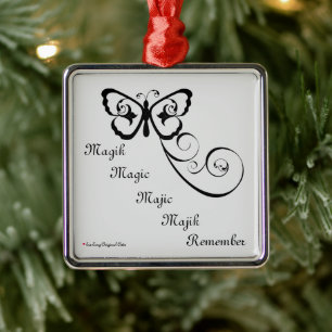 Remember The Magic Silver Black Metal Tree Decoration