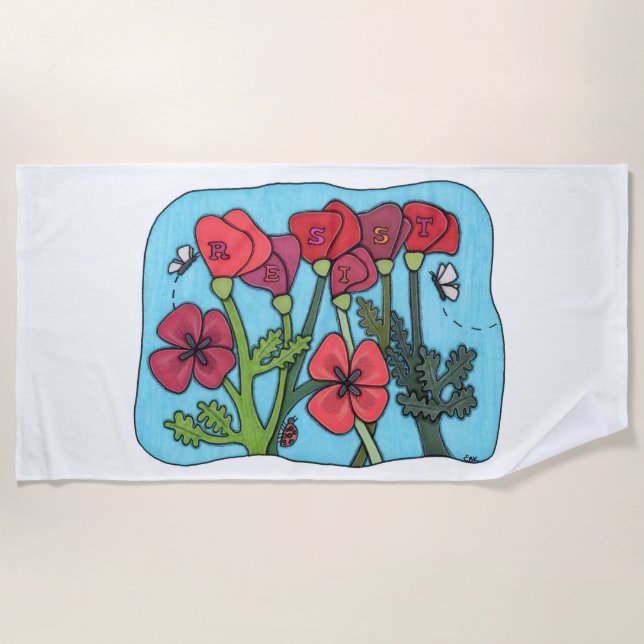Remember the Resisters Beach Towel (Front)
