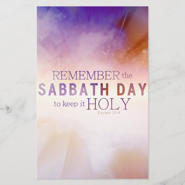Remember the Sabbath Day 8x10 Poster / Stationery (Front)