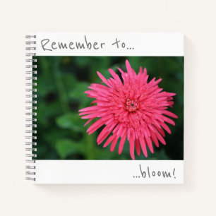 Remember to bloom Pink Chrysanthemum Notebook
