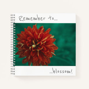 Remember to blossom Red Chrysanthemum Notebook