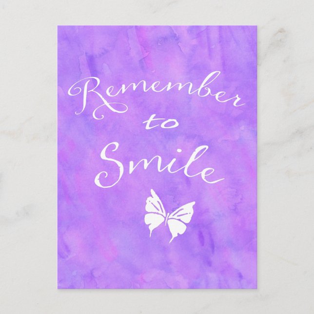 Remember To Smile Inspirational Quote Postcard (Front)