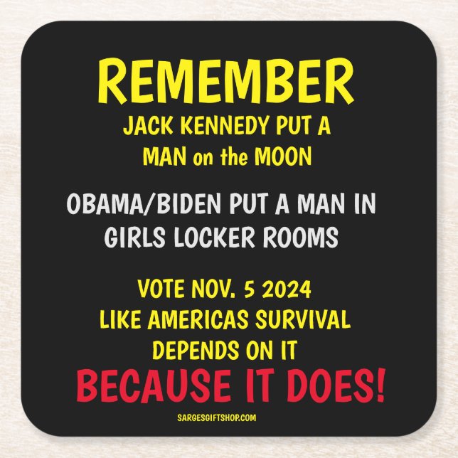 REMEMBER TO VOTE SQUARE PAPER COASTER (Front)