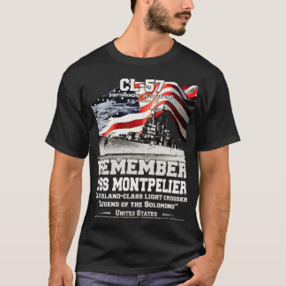 REMEMBER USS Montpelier CL57 Light Cruiser Veteran T-Shirt