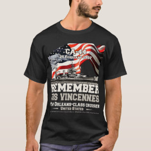 REMEMBER USS Vincennes CA44 US Navy cruiser T-Shirt