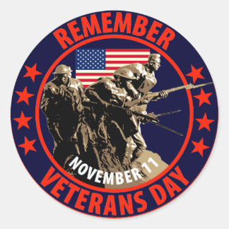 Remember Veterans Day Classic Round Sticker