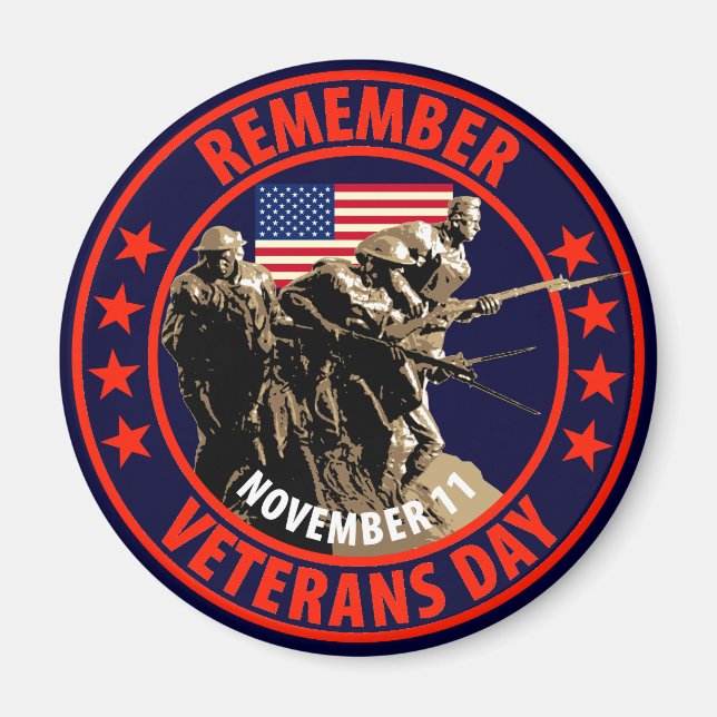Remember Veterans Day Magnet (Front)