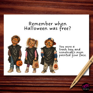 Remember When Halloween Was Free Pumpkin Kids Holiday Card