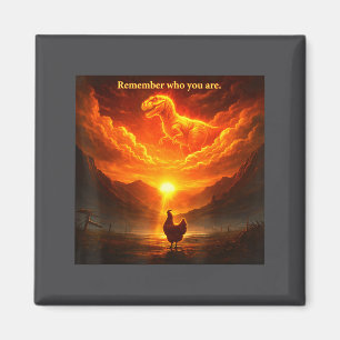 Remember Who Are You Dinosaur Chicken Cool Funny G Magnet
