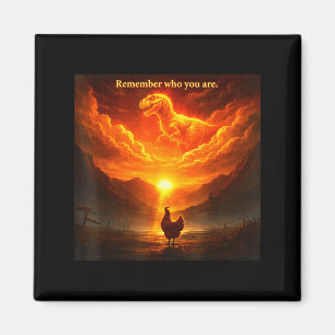 Remember Who Are You Dinosaur Chicken Cool Funny G Magnet