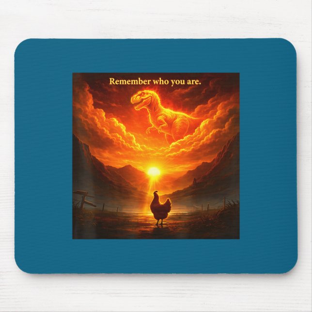 Remember Who Are You Dinosaur Chicken Cool Funny G Mouse Pad (Front)