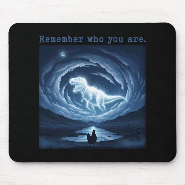 Remember Who Are You Dinosaur Chicken Inspire  Mouse Pad (Front)