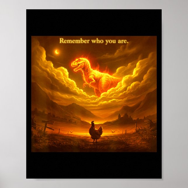 Remember Who You Are Funny Evolution Meme Chicken  Poster (Front)