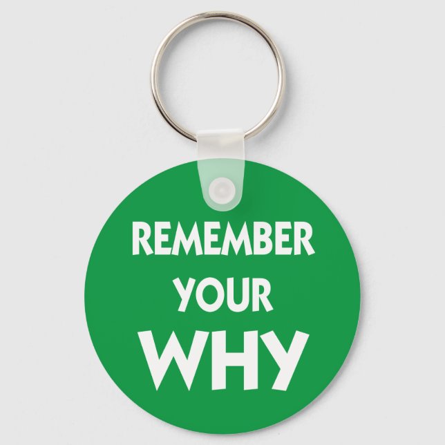 Remember your Why inspirational saying Key Ring (Front)