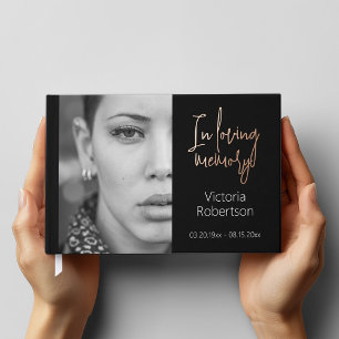 Rememberance Keepsake Modern  Memorial Funeral Guest Book