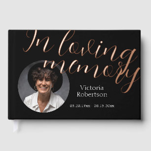 Rememberance Keepsake Modern  Memorial Funeral Guest Book
