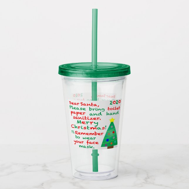 Remembering 2020 Christmas Acrylic Tumbler (Front)