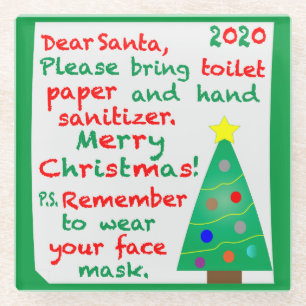 Remembering 2020 Christmas Glass Coaster