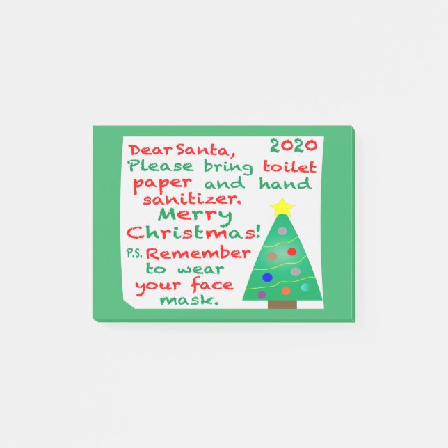 Remembering 2020 Christmas Post-it Notes (Front)