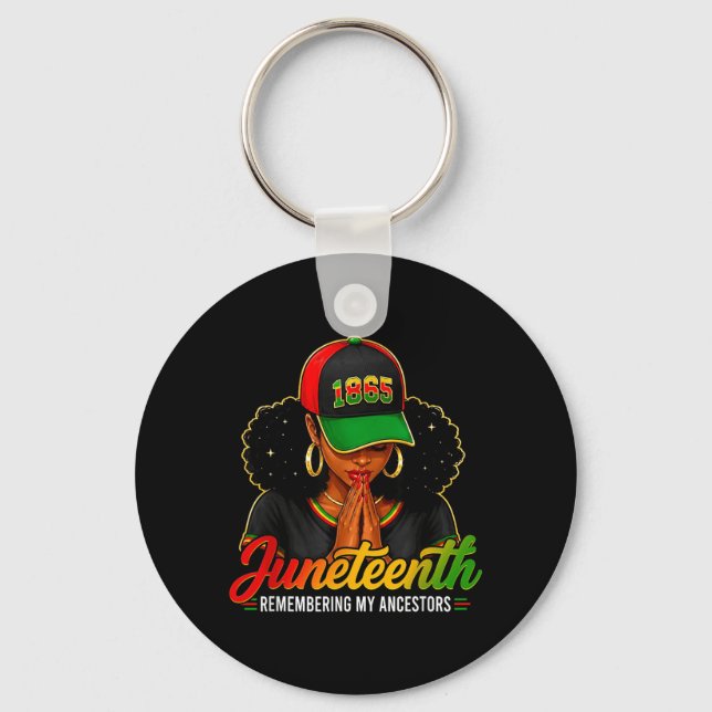 Remembering Ancestors Junenth Black African Women Key Ring (Front)