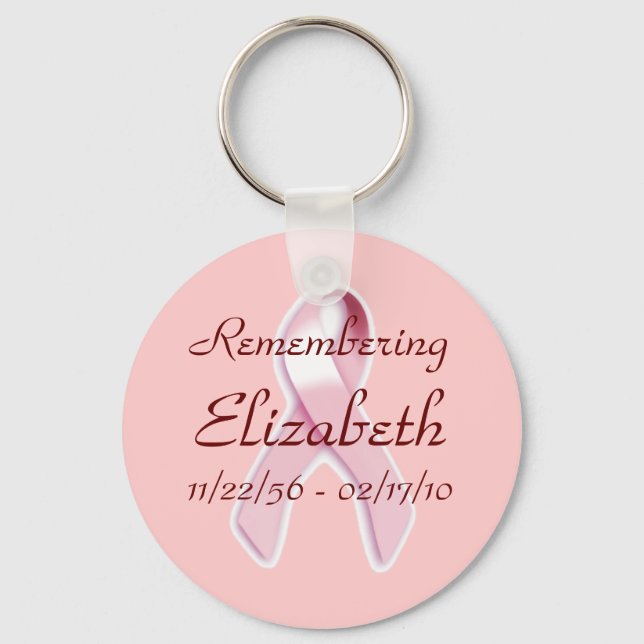 "Remembering_____" Breast Cancer Awareness Key Ring (Front)