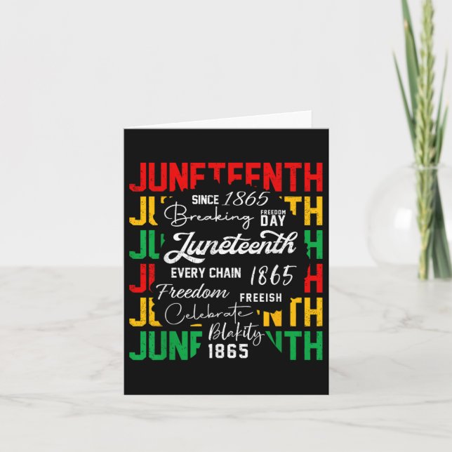 Remembering My Ancestors 1865 Juneteenth Black Wom Card (Front)
