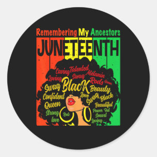 Remembering My Ancestors Juneteenth Natural Hair B Classic Round Sticker