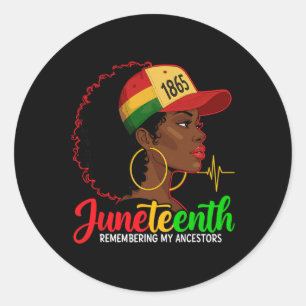 Remembering My Ancestors Juneteenth Natural Hair B Classic Round Sticker
